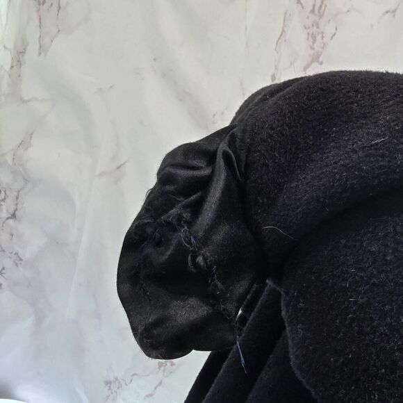 Emanuel Ungaro Coat Women Large 14 Black Wool Blend Pea Funnel Mock Neck Button - Picture 11 of 15